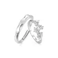 925 Sterling Silver, Sparkling Floral Couple Rings