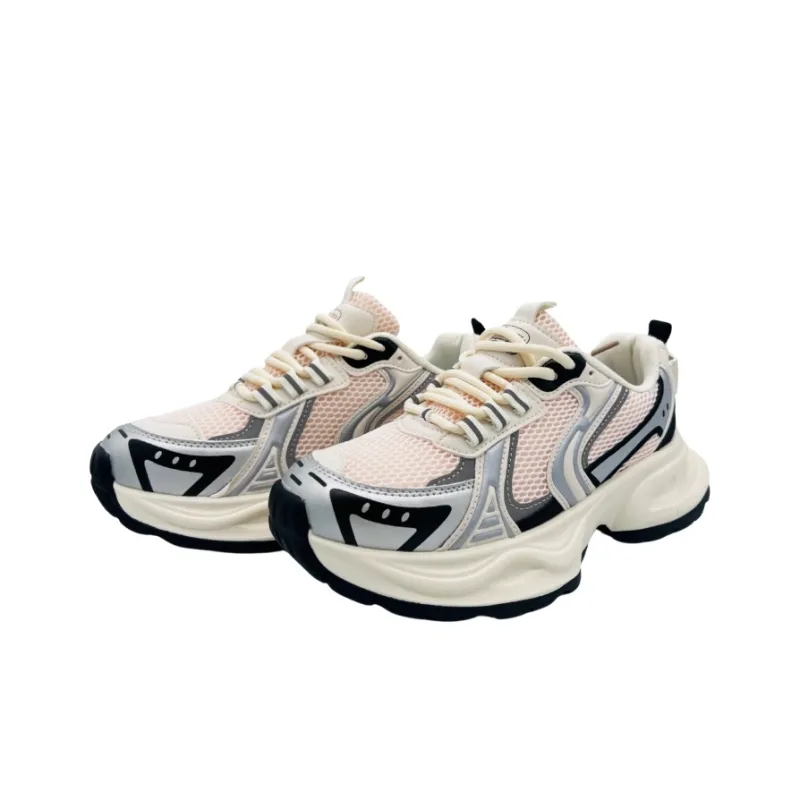 QIANJIN Breathable Low Top Chunky Sneakers Women's Light Pink-2