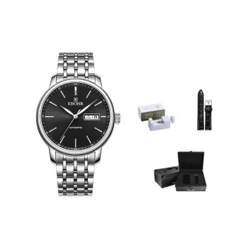 EBOHR Master Collection Automatic Mechanical Movement Stainless Steel Strap Watch Men's Watches Black Dial