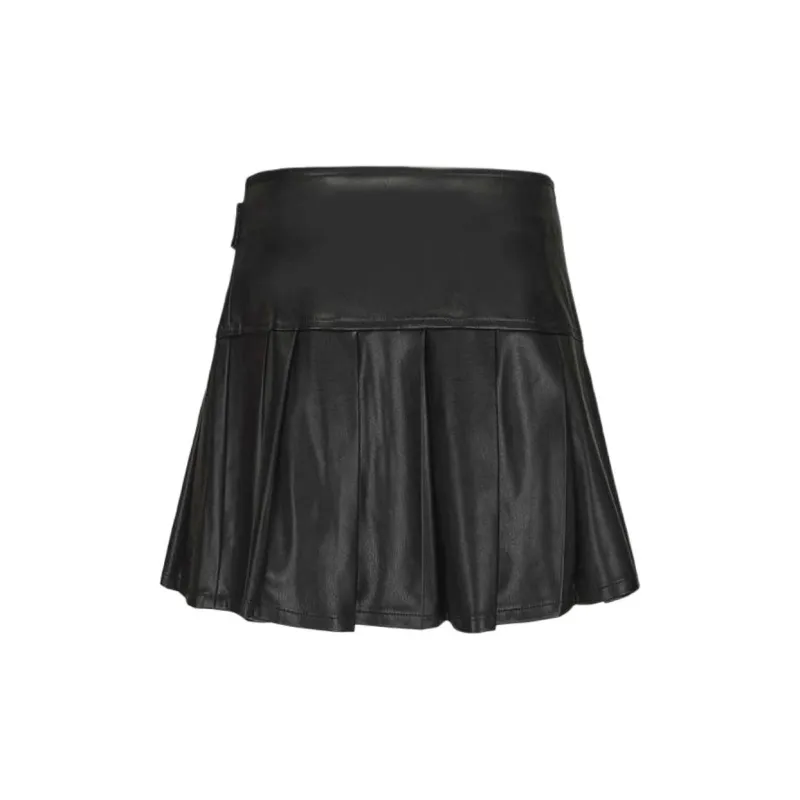 GIMING Leather Short Skirts Women's Black-1