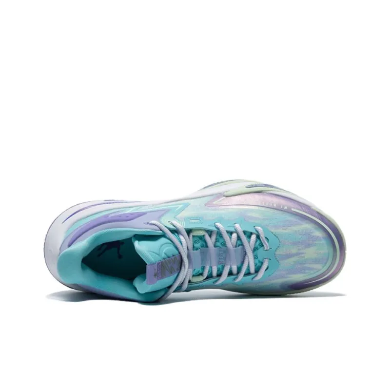 QIAODAN Comfortable Cushioning, Wear Resistant Low Top Basketball Shoes Men's Blue Purple-2