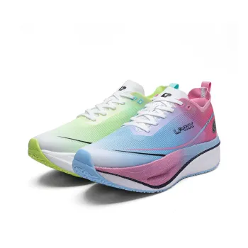 LPMX Cushioning Anti Slip And Wear Resistant Low Top Marathon Running Shoes Men's Pink Green Mismatched