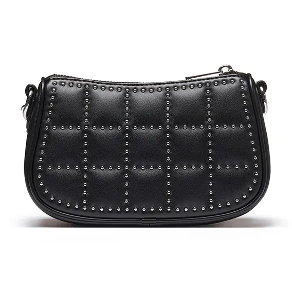 MICHAEL KORS Carmela Artificial Leather Shoulder Bag, Saddle Bag, Crossbody Handbag Trumpets Women's Black-1