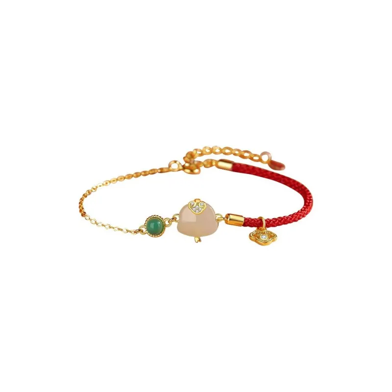 GIRATI Chalcedony Jade Stud Earrings Women's-4