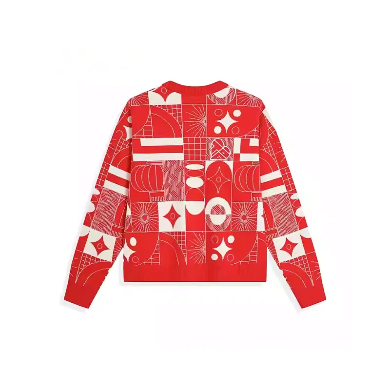 XTEP Sports Life Collection Knitwear Women's Enchanted Red/Mountain Moon White-1