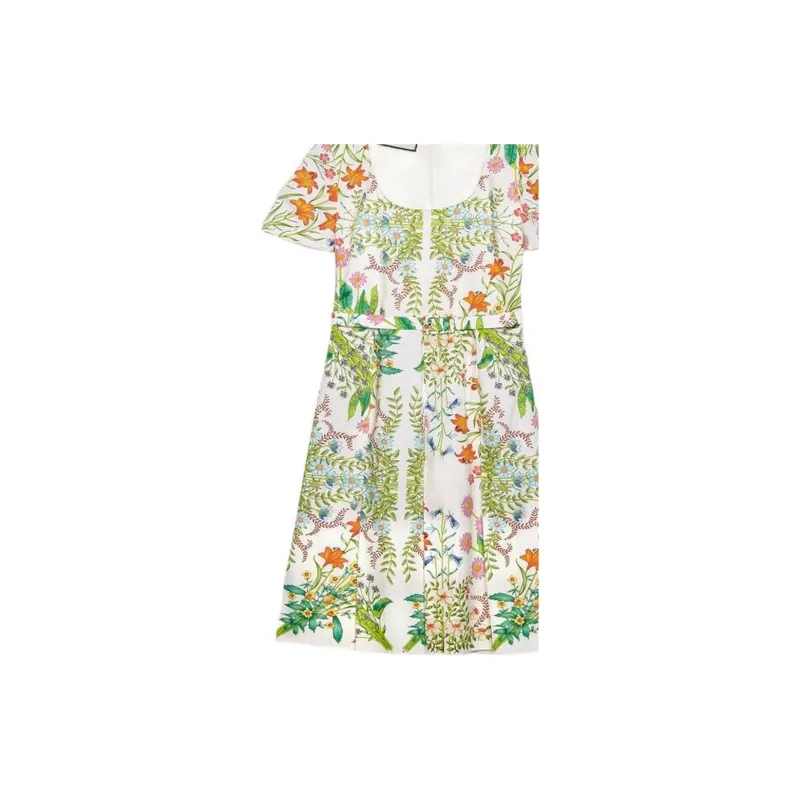 GUCCI Short Sleeved Dresses Women's Green-5