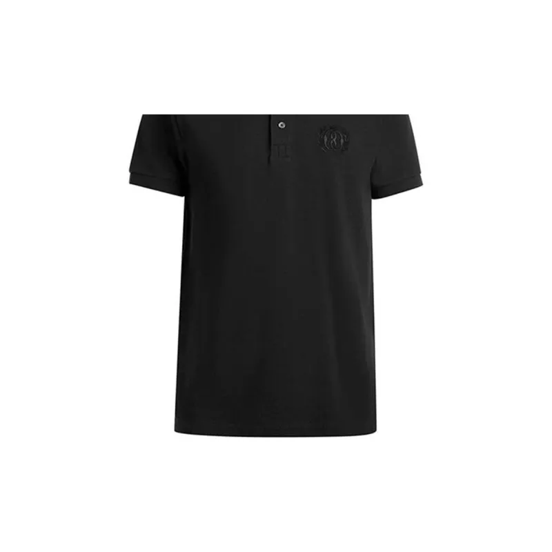 BALLY Emblem Polo In Black Cotton Polo Shirt Men's Black-4