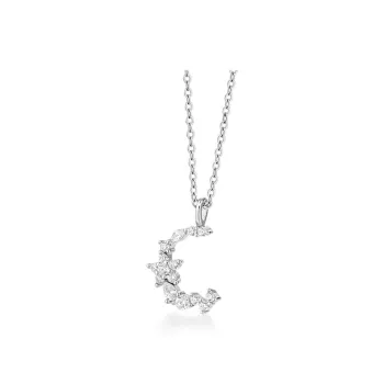 KADER Synthetic Cubic Zirconia Necklaces Women's Silver White, Goddess Exclusive Box