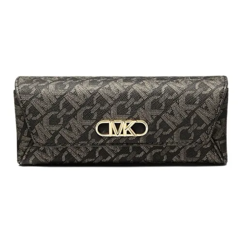 MICHAEL KORS Empire Coated Canvas Eyeglass Pouch Small Size Women's Black & Light Gold