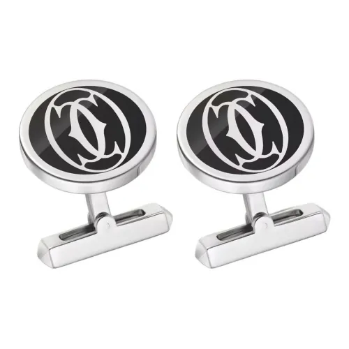 CARTIER Palladium-Plated Sterling Silver Cufflinks Unisex Silver
