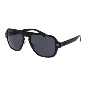 VERSACE Metal Square Sunglasses Unisex Black