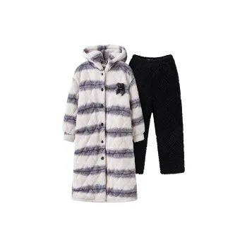 WANANNI Pajama Set Men's Gray White