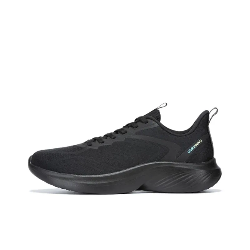 QIAODAN Abrasion Resistant Low Top Casual Running Shoes Men's Black Blue-0