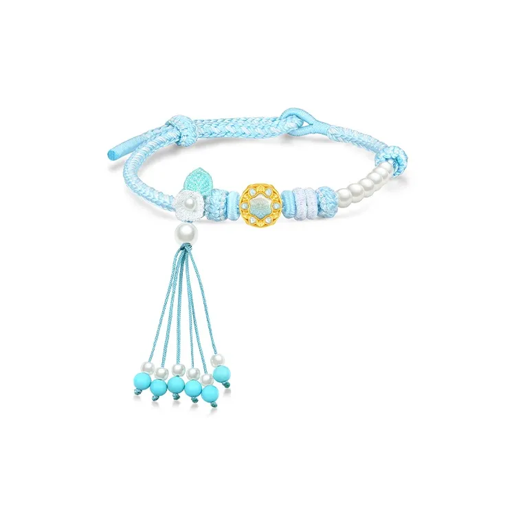 CHOW TAI SENG Wrist Beauty Series Gold Bracelet Women's-0