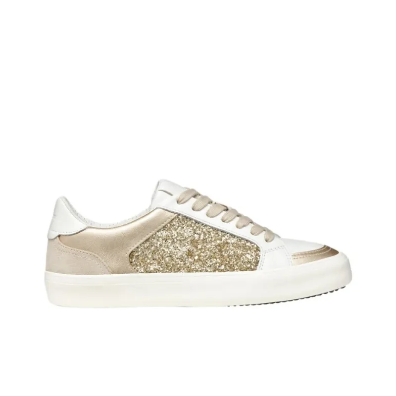GEOX Emmeleny Low Top Skateboard Shoes Women's White Gold-1