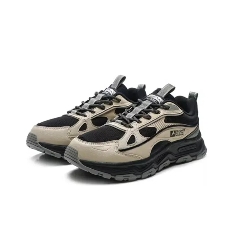 XTEP Cushioned Slip Resistant Low Top Casual Running Shoes Men's Earth Tone Black-2