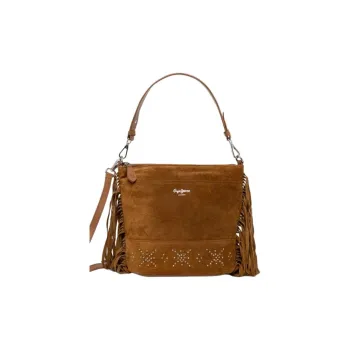 Pepe Jeans Cow Leather Crossbody Bag Shoulder Bag Medium Size Women's Brown