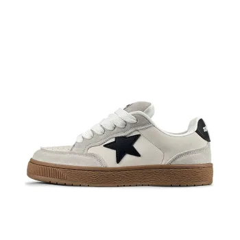 LuzaoT SUPER DRAG Anti Slip And Wear Resistant Breathable Low Top Skateboard Shoes Women's Light Gray