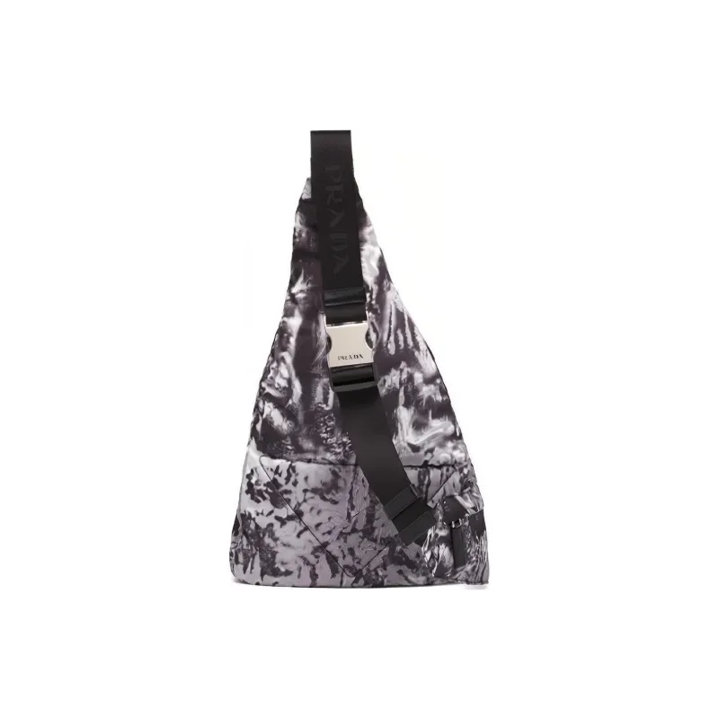 PRADA Recycled Nylon Shoulder Backpack Shoulder Bag Crossbody Bag Men's Cloud Gray-2