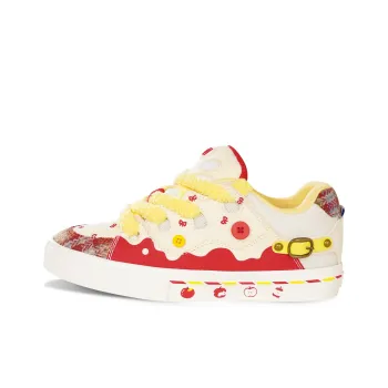 Ollieskate Wear Resistant Lightweight And Balanced Low Top Skateboard Shoes Unisex Red White Yellow
