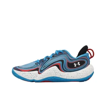 Under Armour Spawn 6 Anti Slip Wear Resistant Low Top Basketball Shoes Men's Blue Red