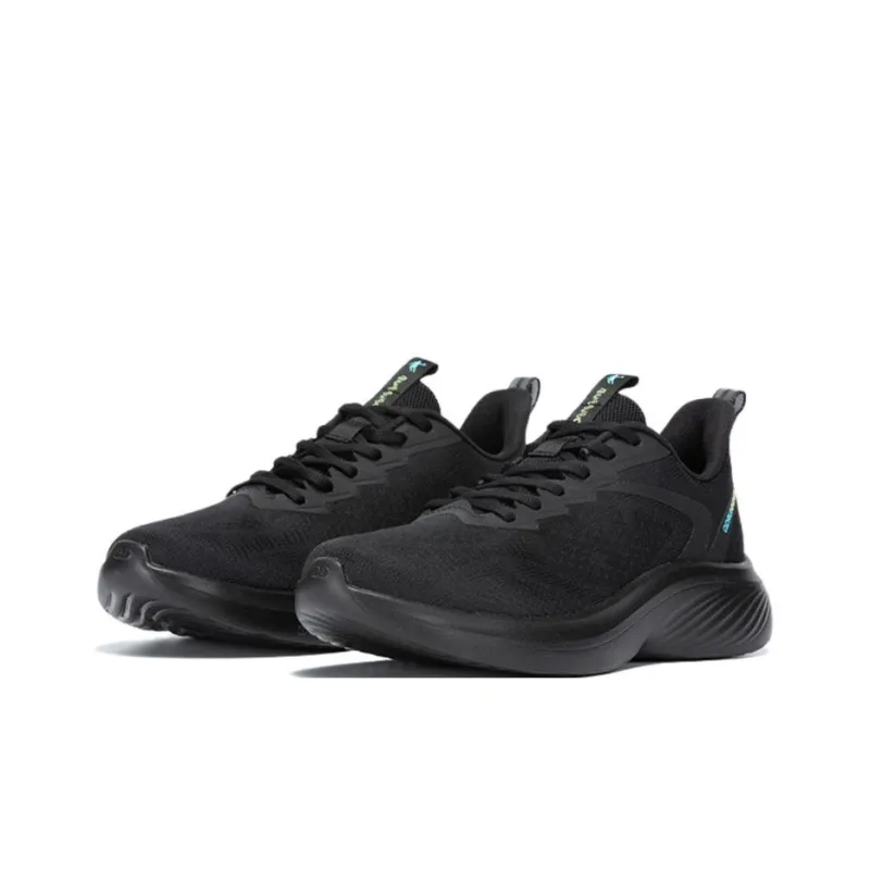 QIAODAN Abrasion Resistant Low Top Casual Running Shoes Men's Black Blue-1