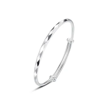 ZUOHUO S999 Fine Silver Bangles Women's Silver White