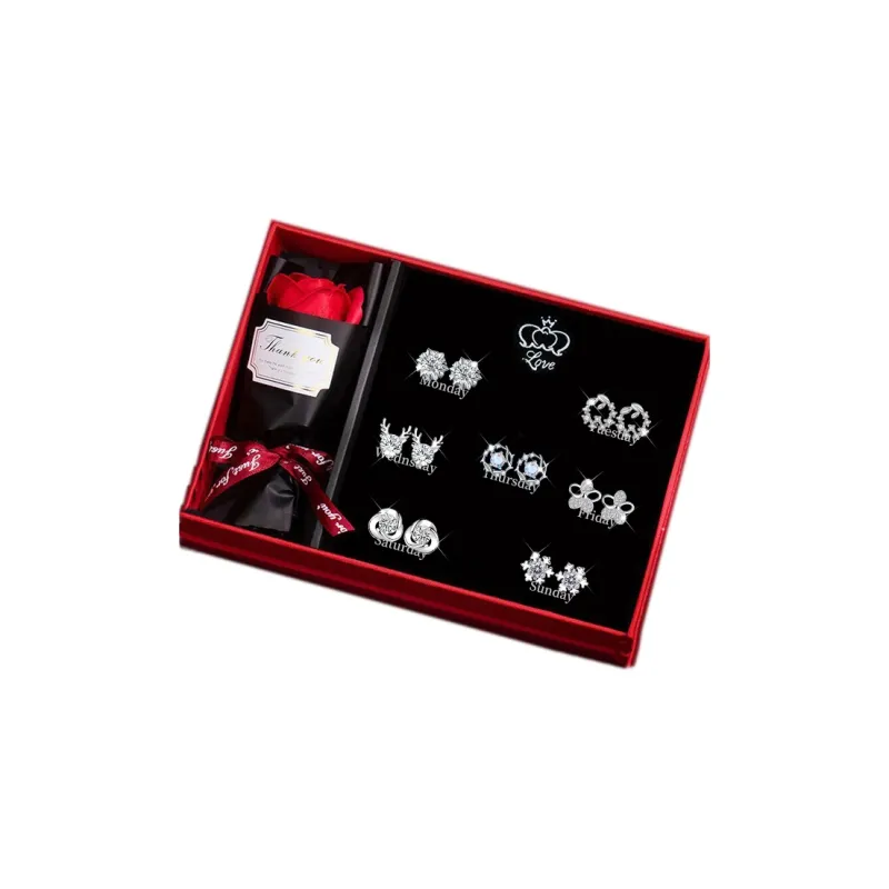DJIN 925 Silver Needles Stud Earrings Women's-0