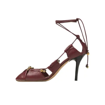 Chloe Luna Slim Heel High Heels 9cm Women's Red