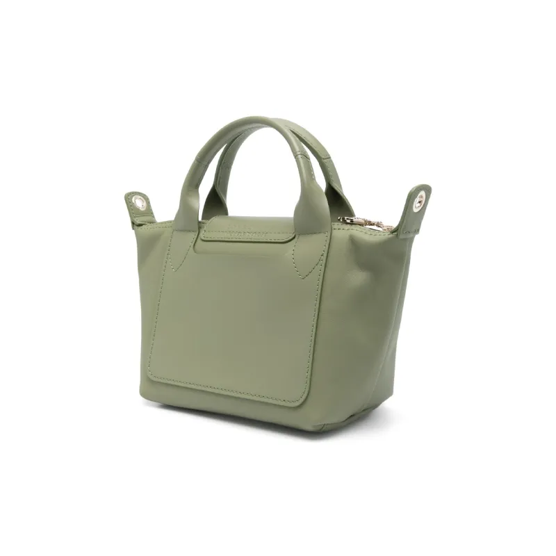 LONGCHAMP Le Pliage Xtra Cow Leather Dumpling Bag One Shoulder Handbag Mini Women's Laurel Green-1