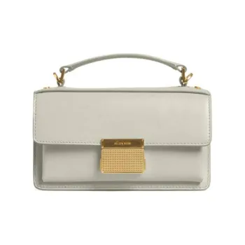Golden Goose Cow Leather Penguin Bag, Shoulder Bag, Crossbody Bag, Handbag Small Size Women's Mineral Gray