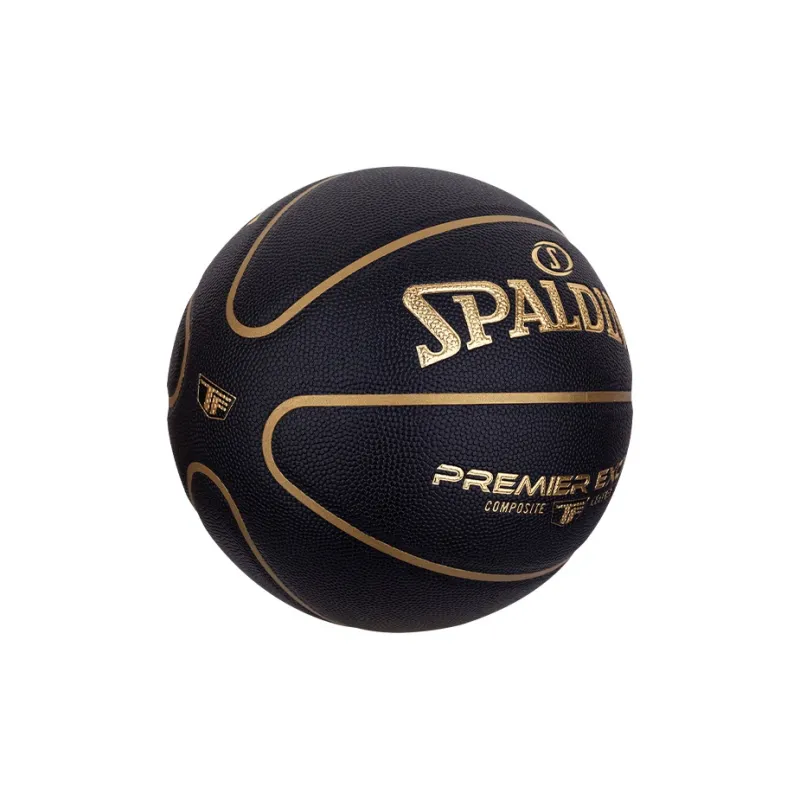 SPALDING Moisture Absorbing Leather PU Basketball Black Gold Size 7 Ball Training Match Unisex-3