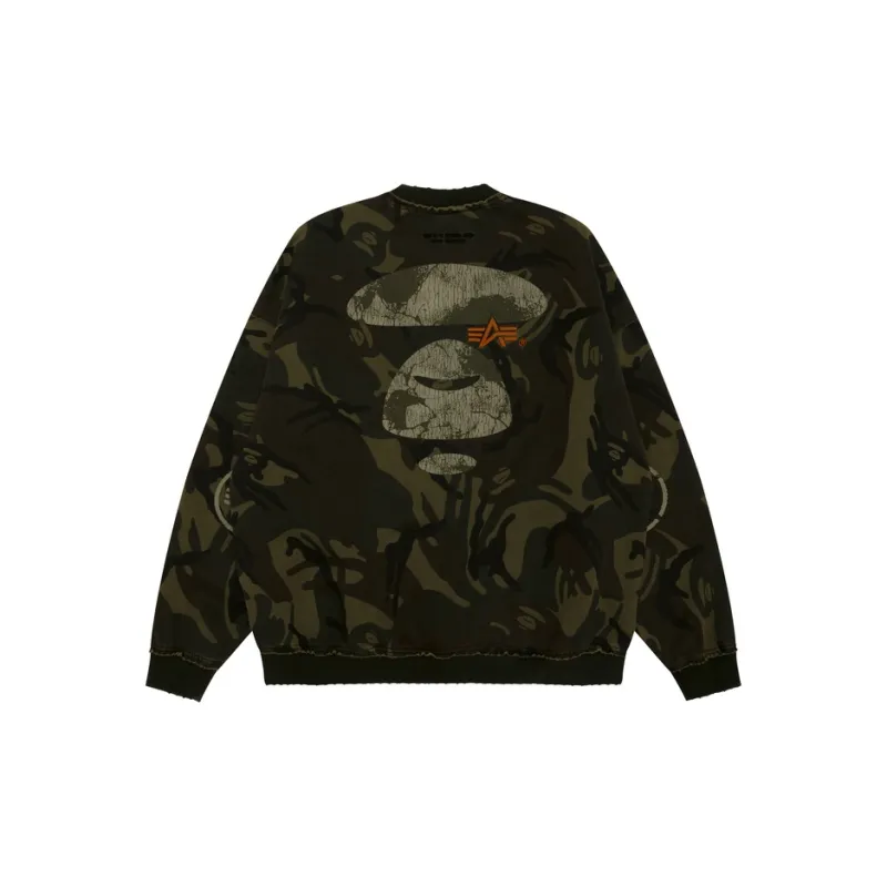 Aape x ALPHA INDUSTRIES FW24 Sweatshirt Men's Light Green-1