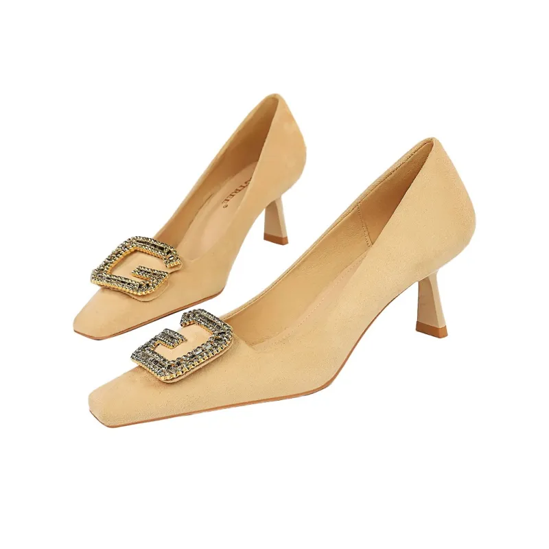 QITUMAUL Slim Heel High Heels 6cm Women's-5