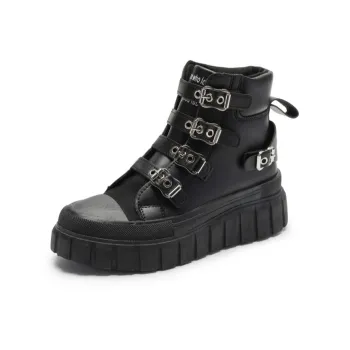 SLNU 3 Coverage Anti Slip And Wear Resistant High Top Skateboard Shoes Women's Black