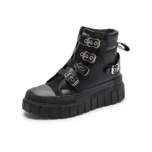 SLNU 3 Coverage Anti Slip And Wear Resistant High Top Skateboard Shoes Women's Black