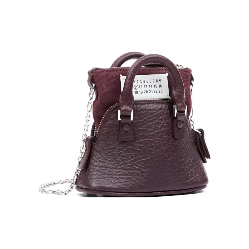 Maison Margiela Cow Leather Crossbody One Shoulder Handbag Women's Burgundy-1
