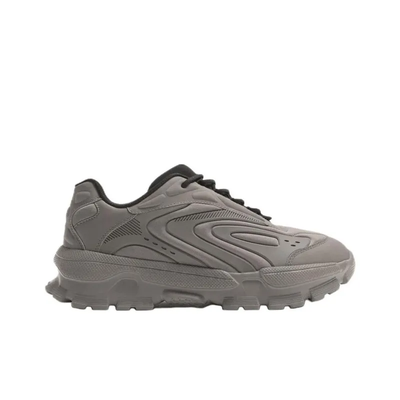 ZARA Abrasion Resistant Low Top Chunky Sneakers Men's Light Gray-1