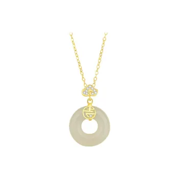 Royal Heaven's Choice Hetian Jade Pale Greenish White Jade Unisex