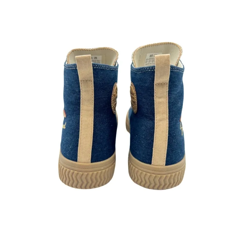 QIANJIN High Top Canvas Shoes Men's Navy Blue-4