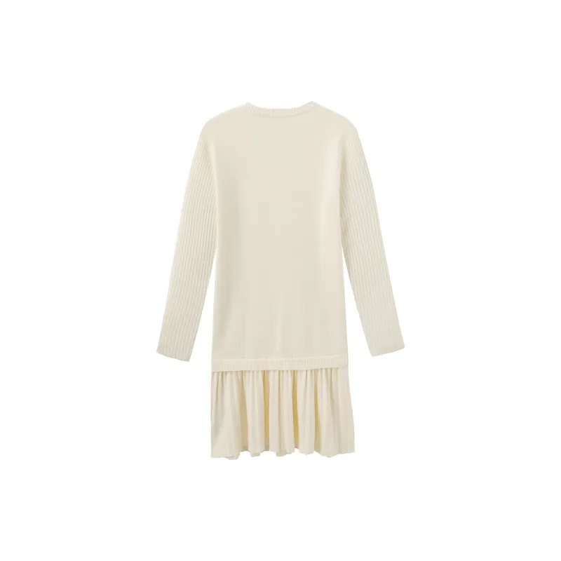 Fish Rabbits Long Sleeved Dresses Women's Cream Apricot-1
