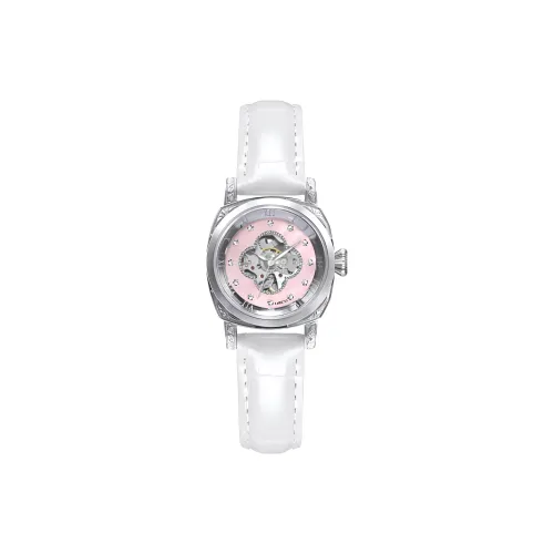 ORCO Automatic Mechanical Movement Cowhide Strap Watch Women's Watch White Dial