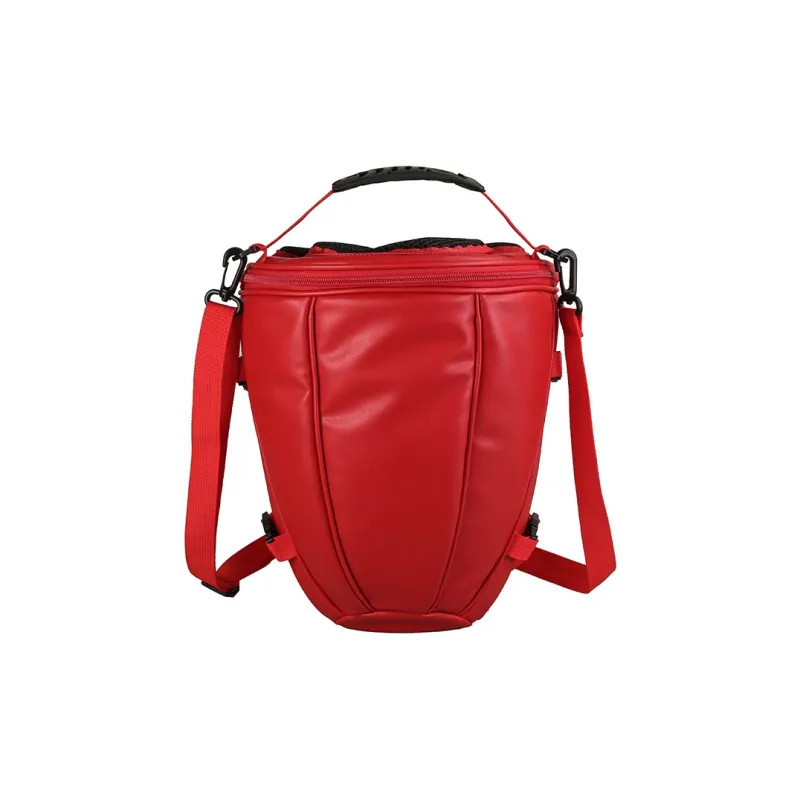 SUN ERATH&U PU Handbag Crossbody Bag Unisex Black Red-6