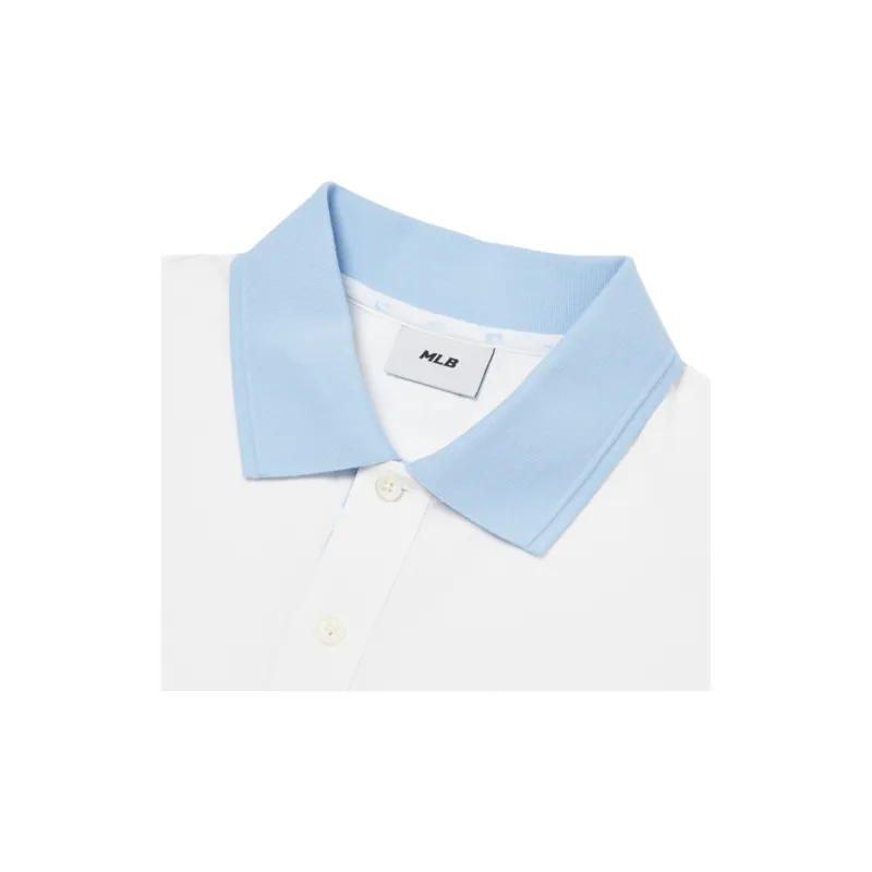 MLB Basic Logo Los Angeles Dodgers Polo Shirt Men's White-5