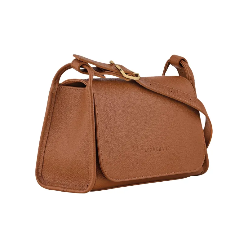 LONGCHAMP Le Foulonné Cow Leather Shoulder Bag Medium Size Women's Caramel-1