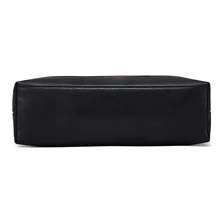 LARTIGENT Top Grain Cow Leather Crossbody Bag Medium Size Men's Black Red Stripes/Black Blue Stripes-6