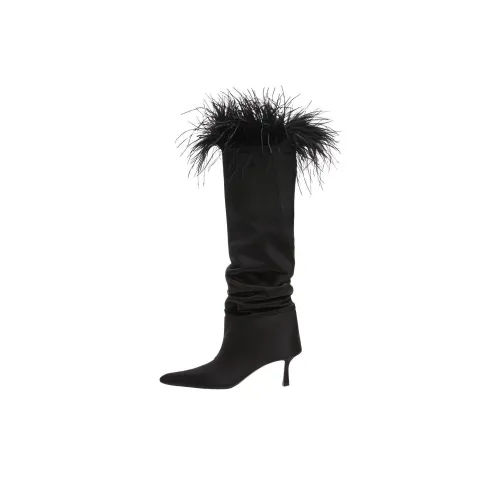 Alexander Wang Fluffy Detailed Pointed Toe Boots Women's