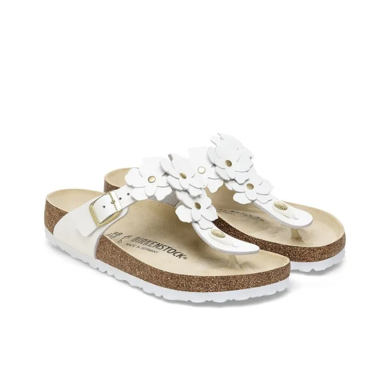 Birkenstock Gizeh Flower EVA Abrasion-Resistant Flip Flops Women's White Narrow Fit-2