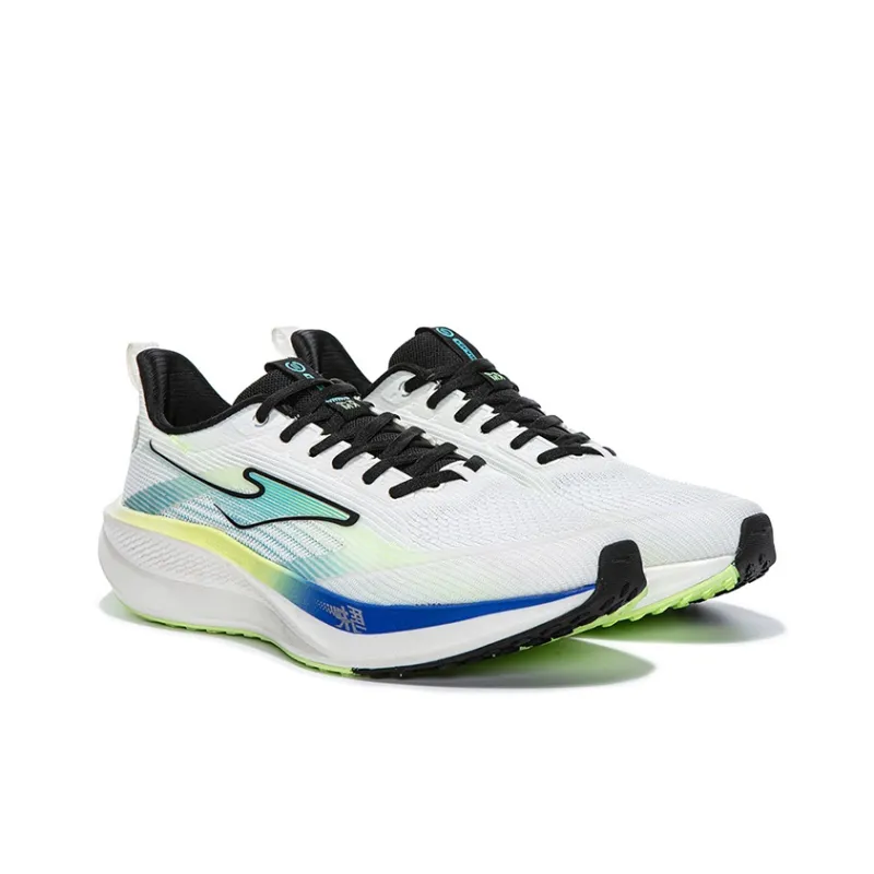 Erke Cushioning Anti-Slip And Wear-Resistant Low-Top Long Distance Running Running Shoes Men's White Blue-2