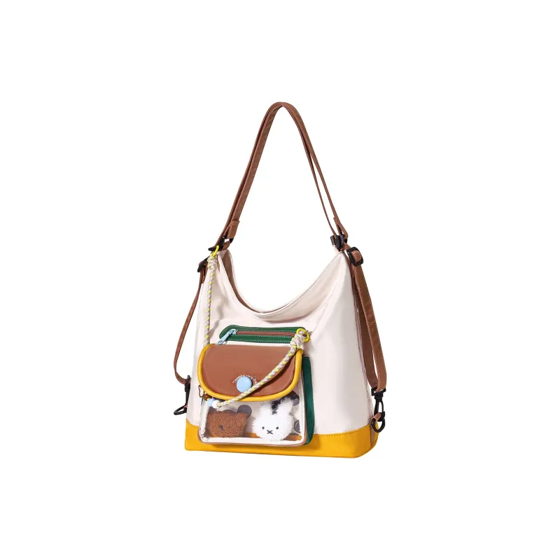 Miffy Fabric Backpack Shoulder Bag Regular Women's Khaki/Ecru-1